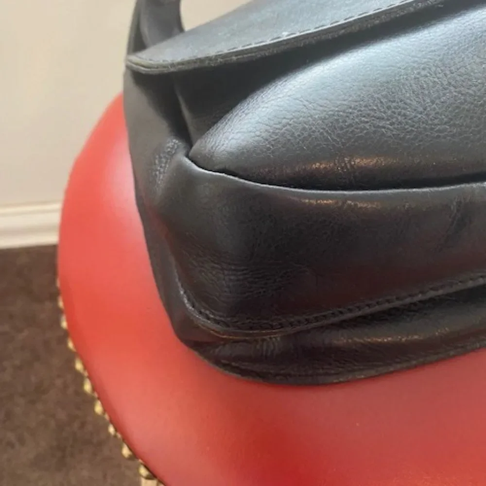 Patricia Nash Black London Smooth Leather Messenger Crossbody Bag - Picture 6 of 16